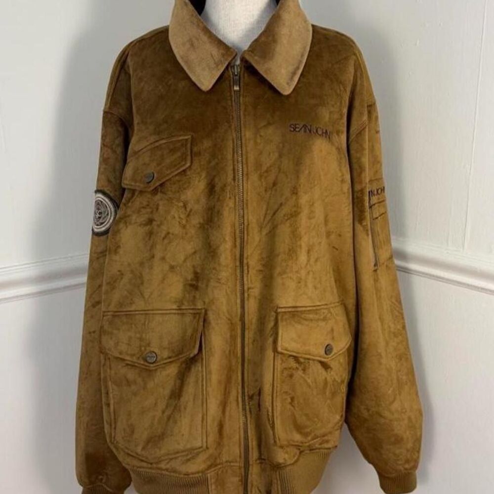 Y2k swag Sean John brown suede bomber